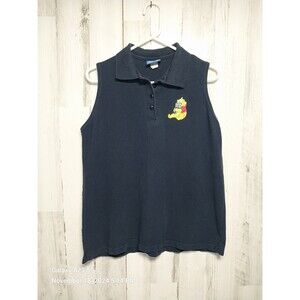 Disney Winnie The Pooh Women's XL Navy Blue Sleeveless Polo Shirt